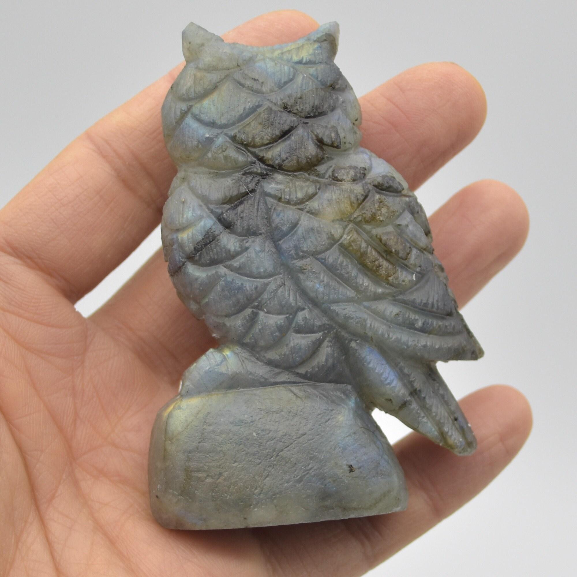 Labradorite Crystal Carved Owl - 8cm - 124 grams #02 - Image 4