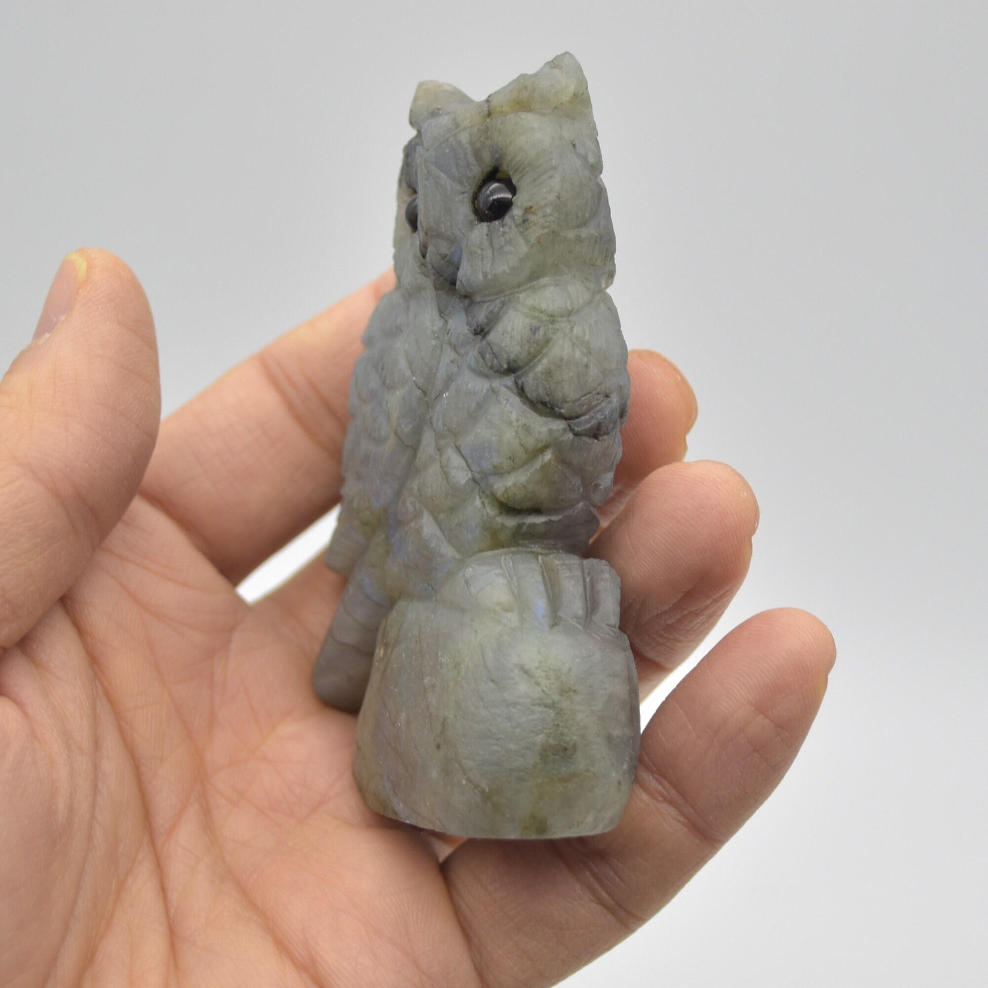 Labradorite Crystal Carved Owl - 8cm - 124 grams #02 - Image 3