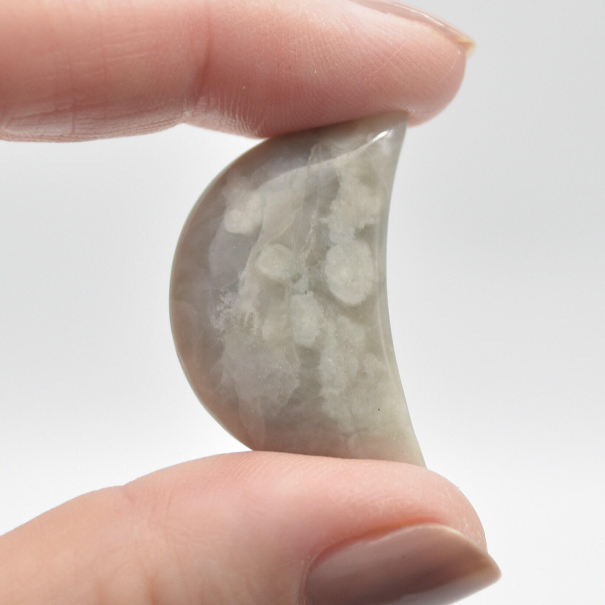 Flower Agate Crescent Moon - 3cm - 1 Count - Image 5