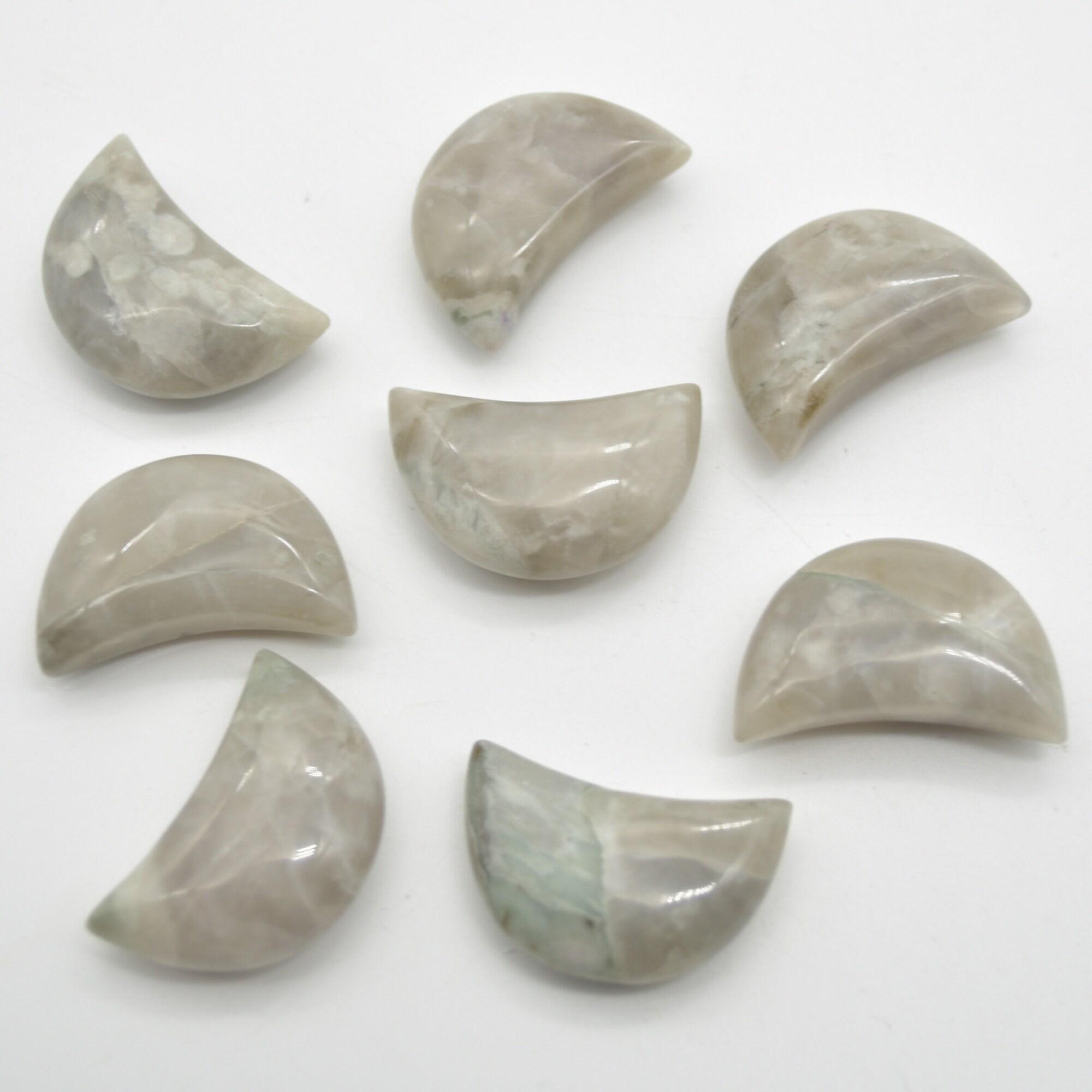 Flower Agate Crescent Moon - 3cm - 1 Count - Image 3