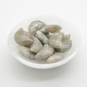 Flower Agate Crescent Moon - 3cm - 1 Count