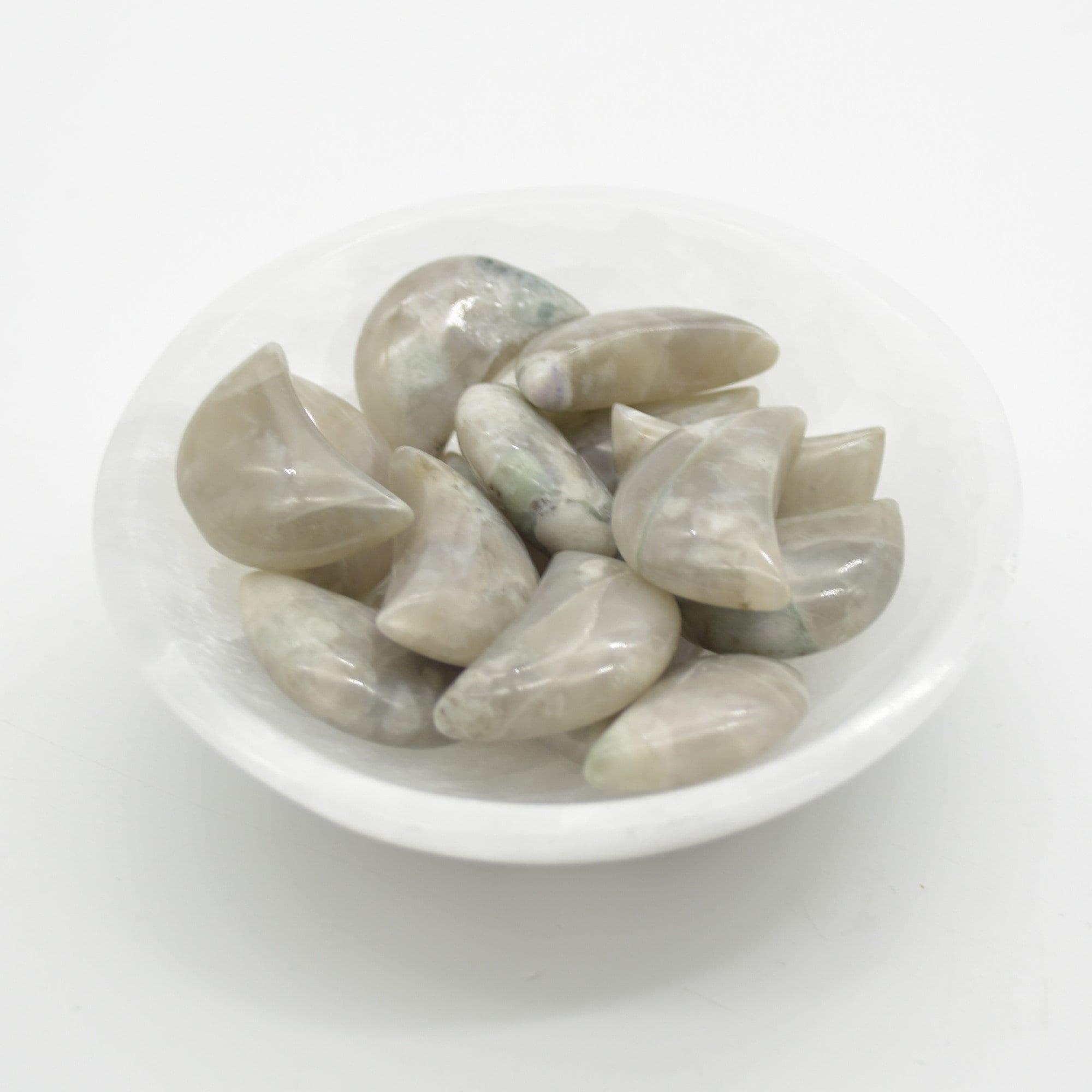 Flower Agate Crescent Moon - 3cm - 1 Count