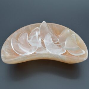 Clear Quartz Crescent Moon  - 4.5cm - 1 Count