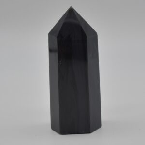 Banded Black Obsidian Point, Tower, Wand -  13cm - 15cm