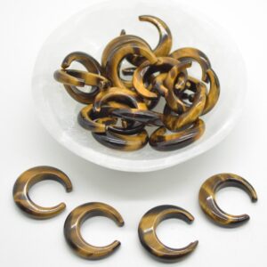 Tiger Eye Crystal Crescent Moon  - 2.6cm - 1 Count