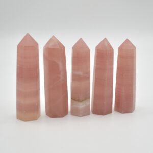 Pink Caribbean Calcite Crystal Point, Tower, Wand  - 8.5cm - 9.5cm - 1 Count