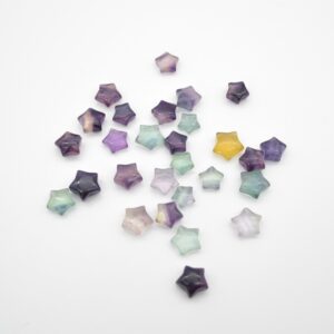6 Rainbow Fluorite Mini Stars - 1cm