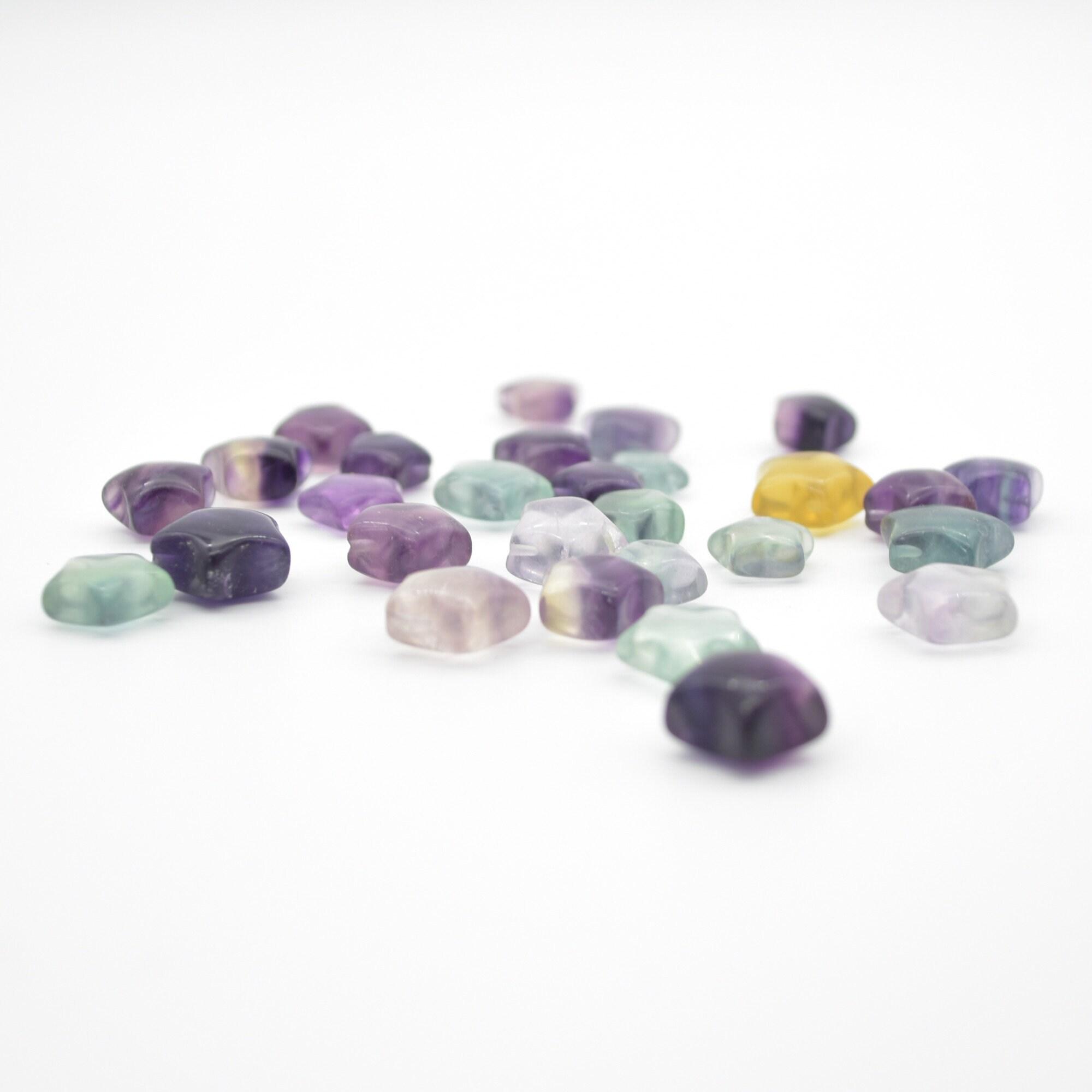 6 Rainbow Fluorite Mini Stars - 1cm - Image 2