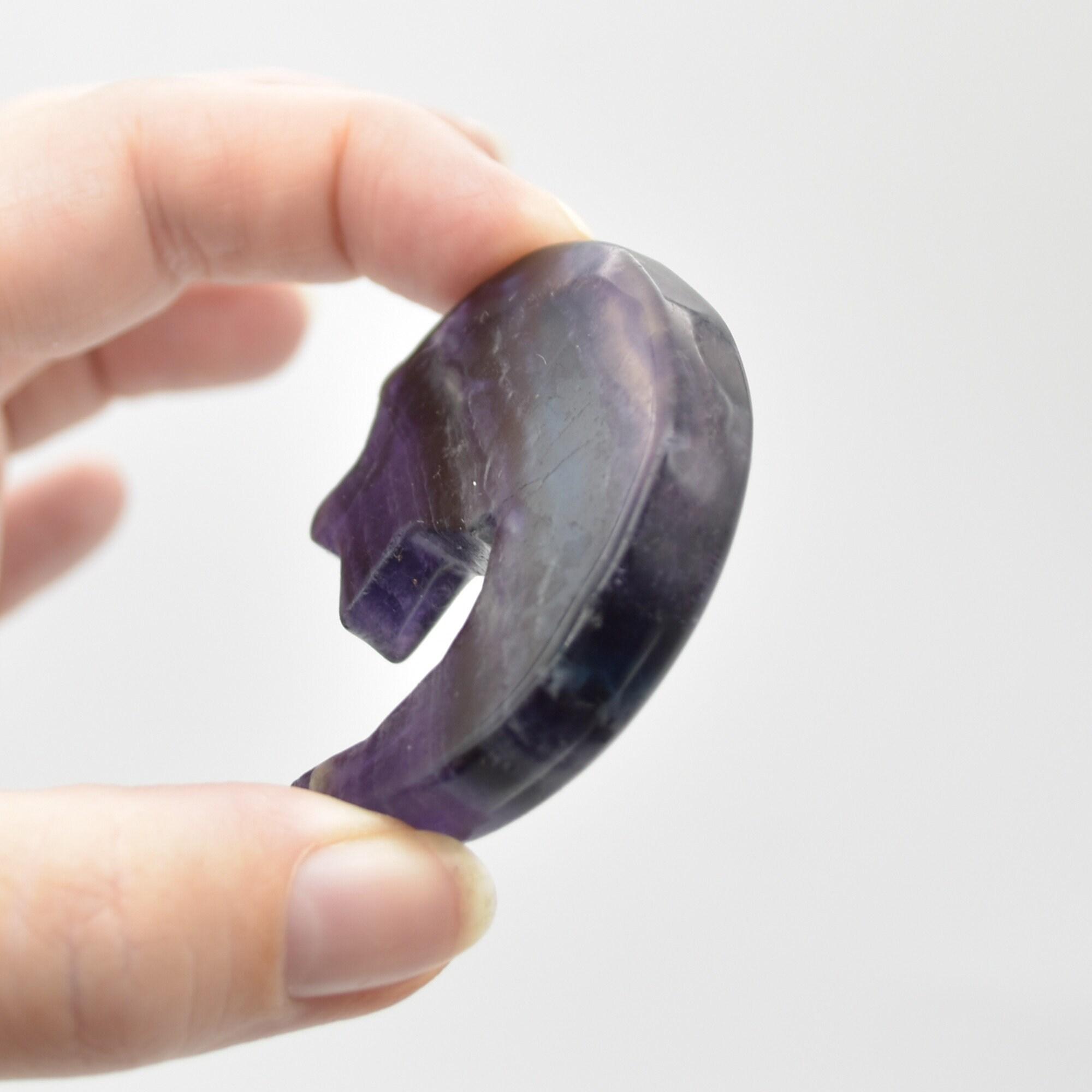 Rainbow Fluorite Crystal Carved Moon and Star - 5cm #25 - Image 3