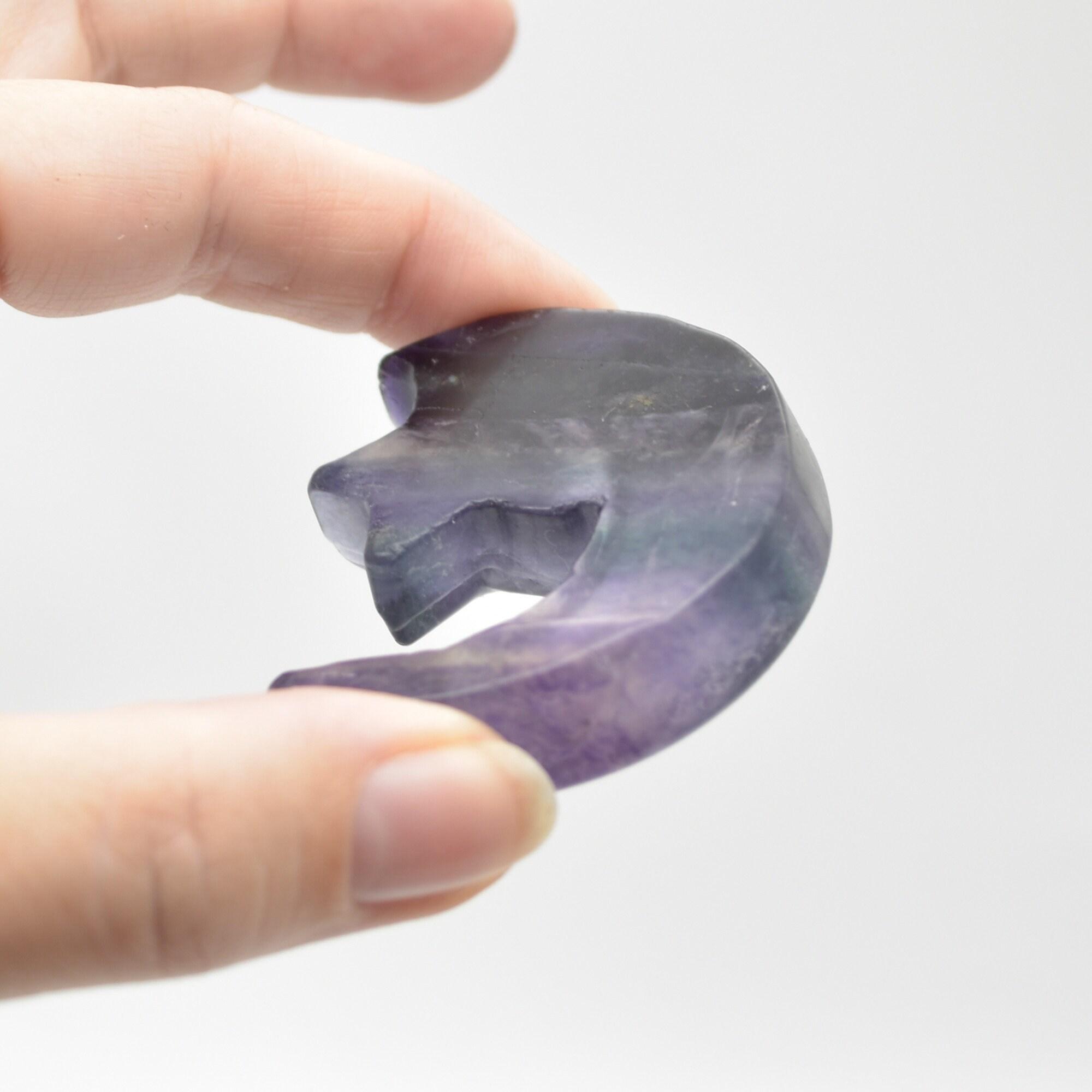 Rainbow Fluorite Crystal Carved Moon and Star - 5cm #23 - Image 3