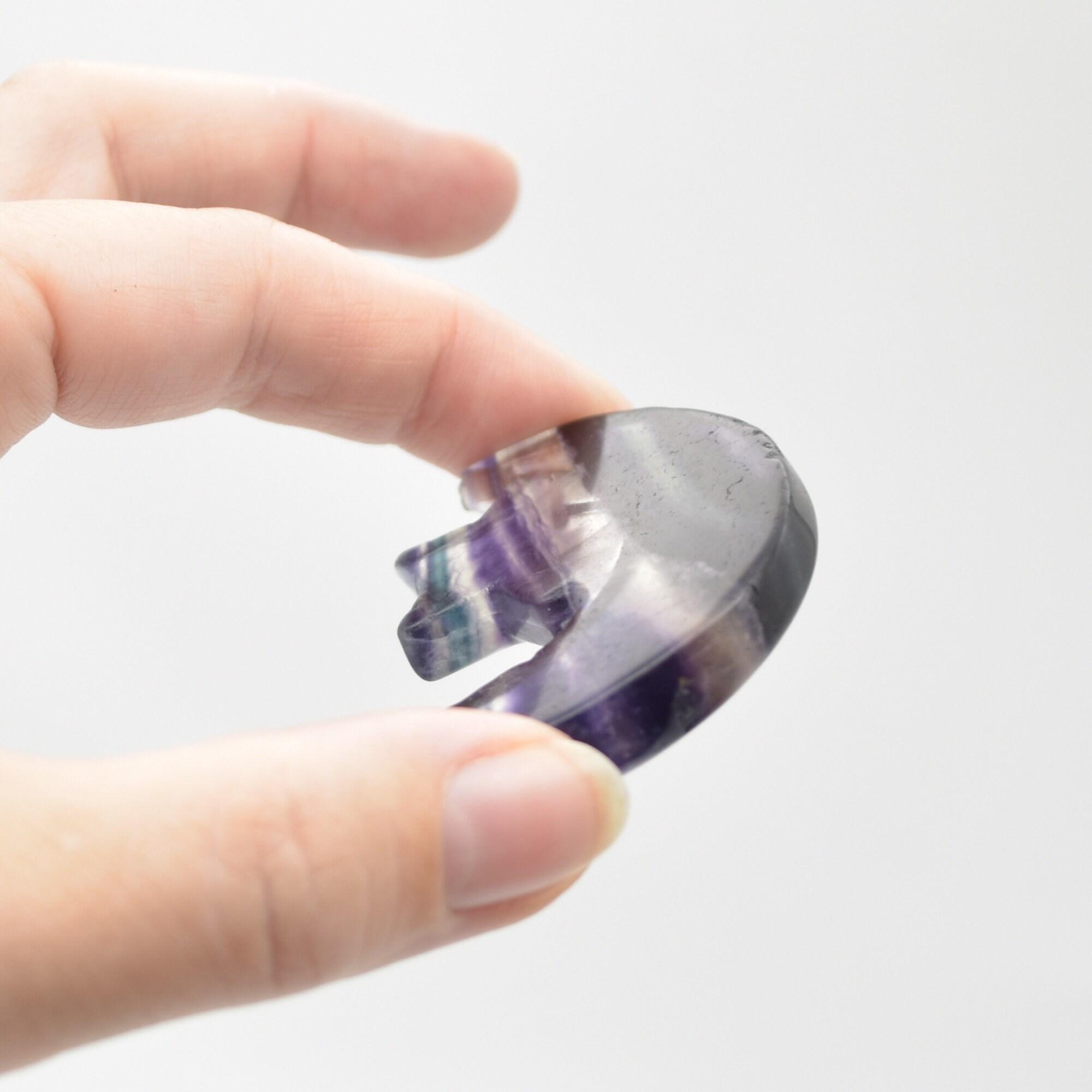 Rainbow Fluorite Crystal Carved Moon and Star - 5cm #20 - Image 3