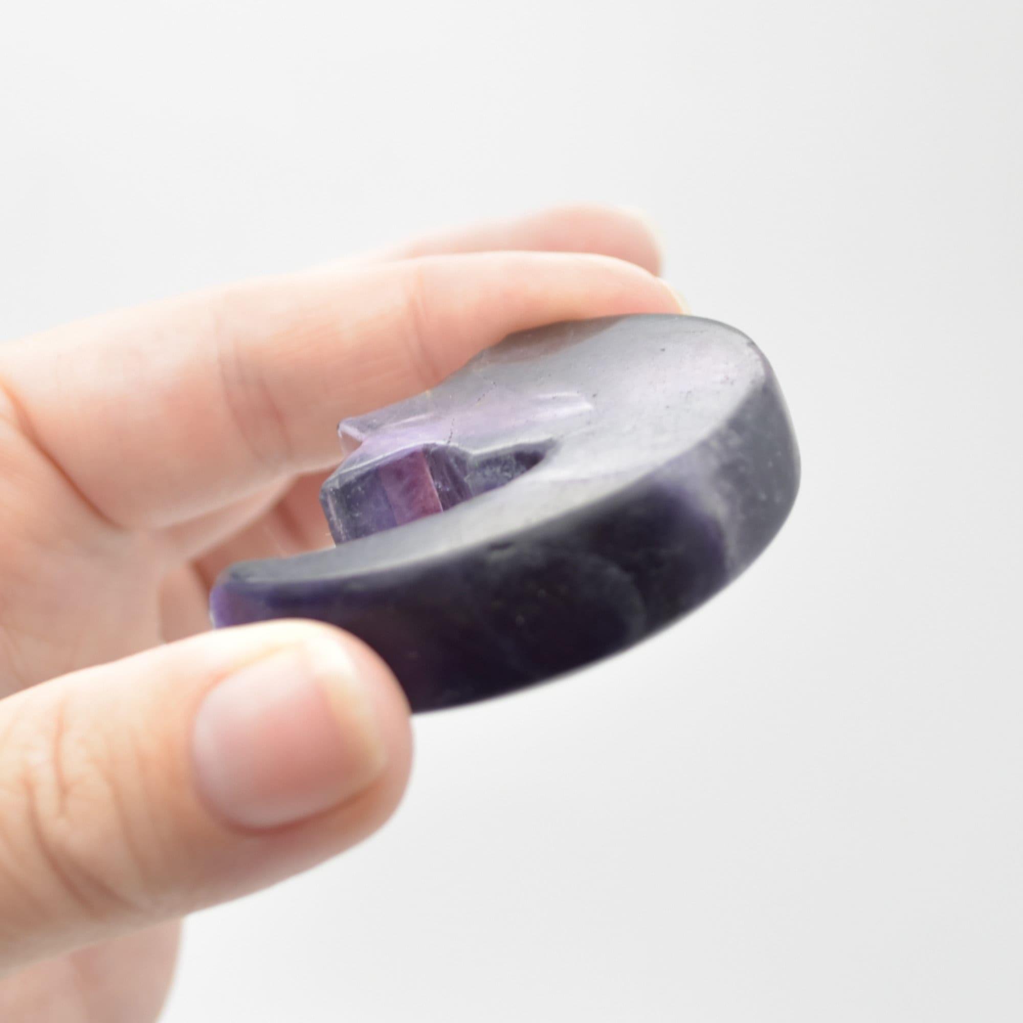 Rainbow Fluorite Crystal Carved Moon and Star - 5cm #19 - Image 3