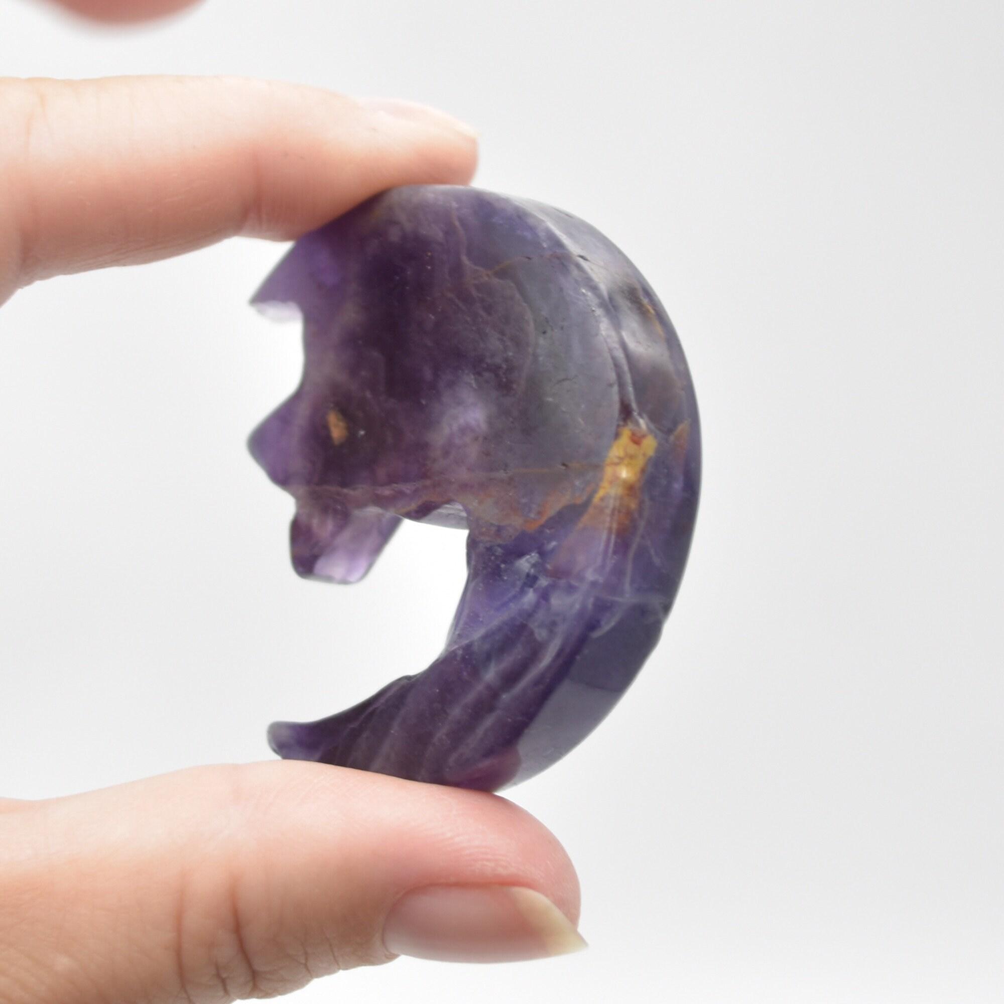 Rainbow Fluorite Crystal Carved Moon and Star - 5cm #01 - Image 3