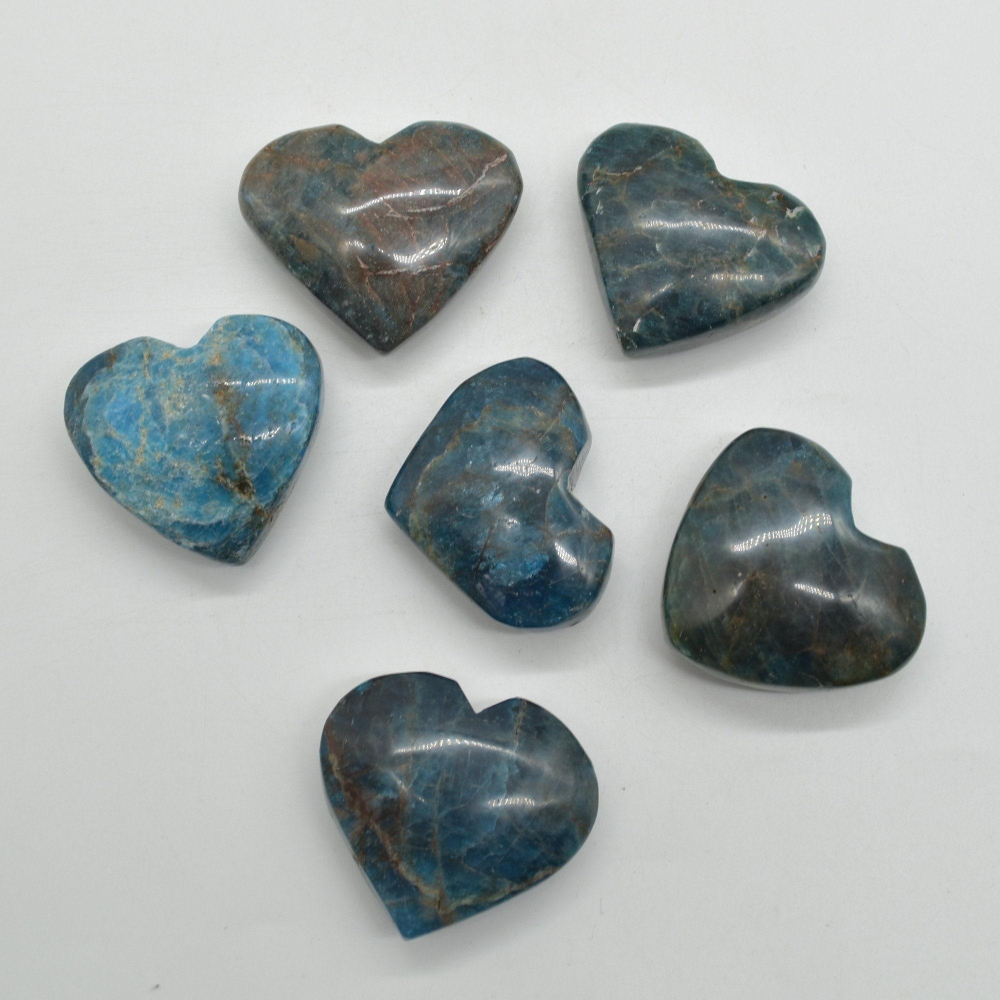 Apatite Crystal Puffy Heart - 1 Count - 2 Sizes