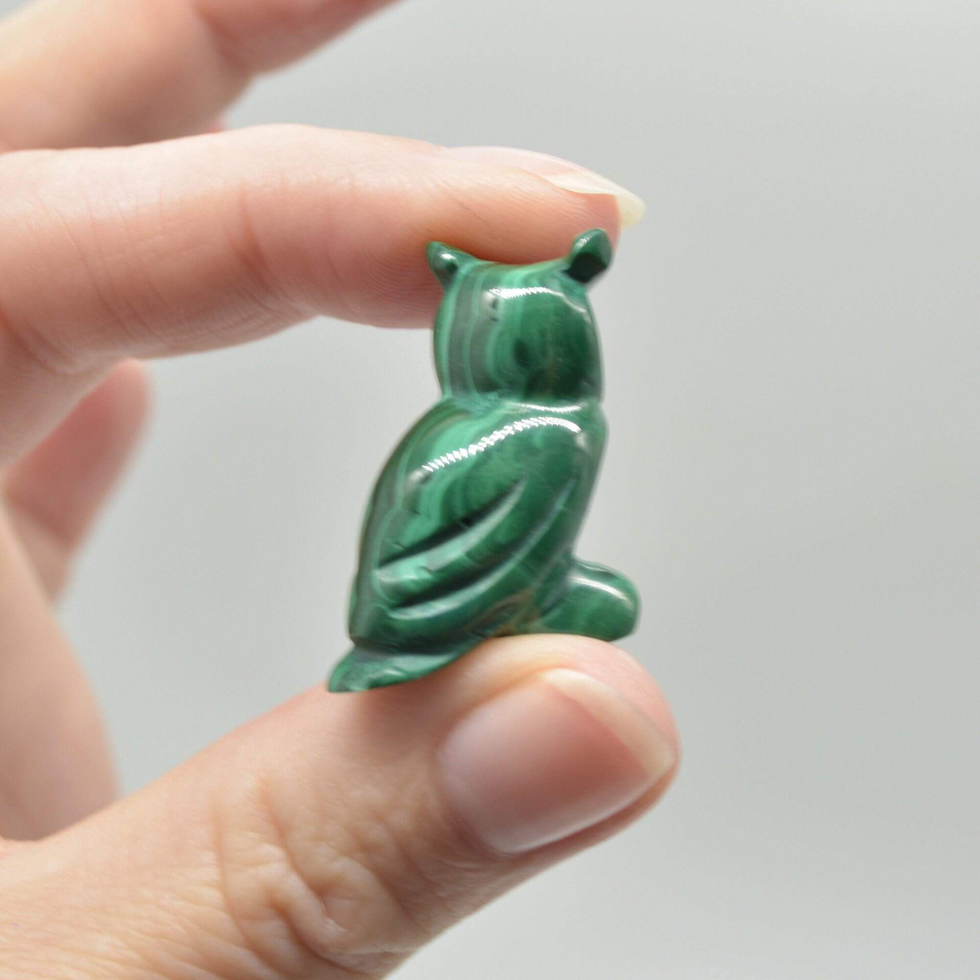 Malachite Crystal Carved Mini Crystal Owl - 2cm - 3cm - 1 inch - 1 Count - Image 6