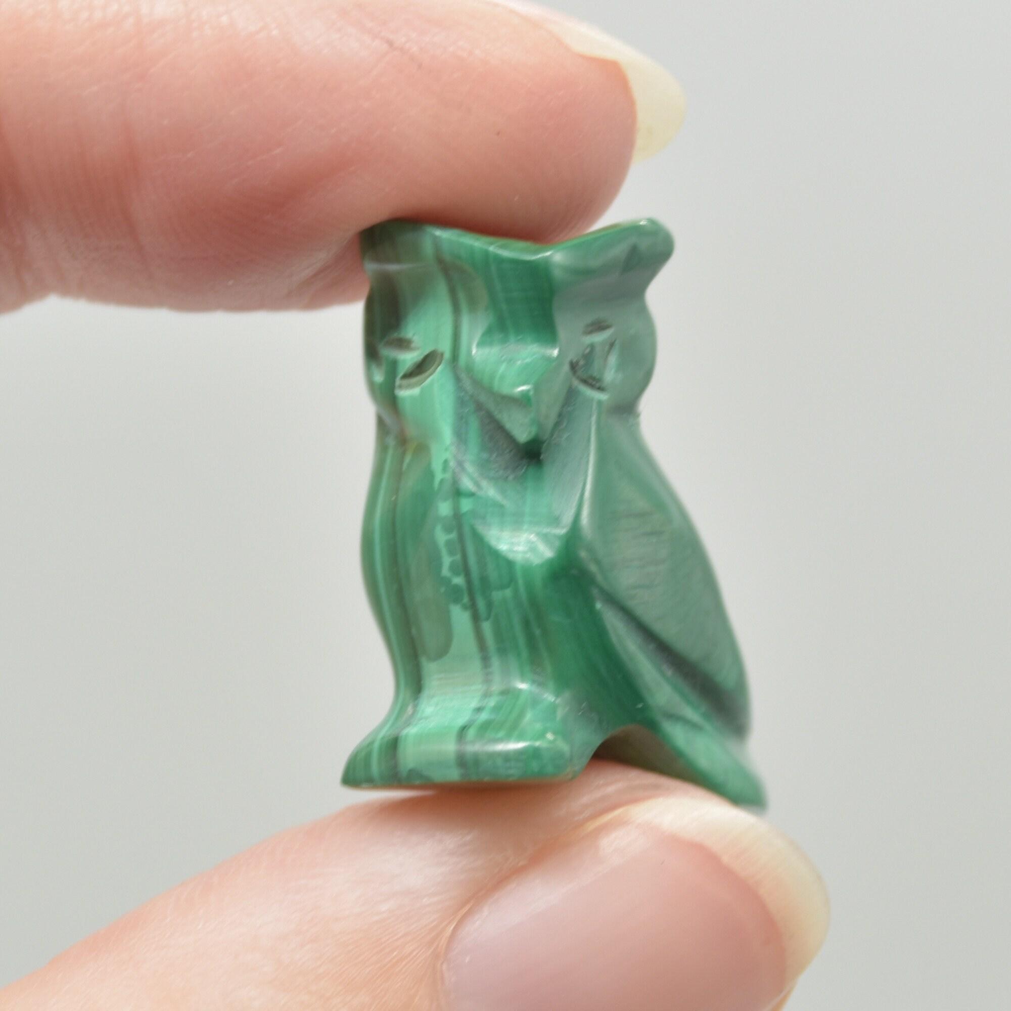 Malachite Crystal Carved Mini Crystal Owl - 2cm - 3cm - 1 inch - 1 Count - Image 3
