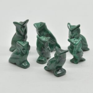 Malachite Crystal Carved Mini Crystal Owl - 2cm - 3cm - 1 inch - 1 Count