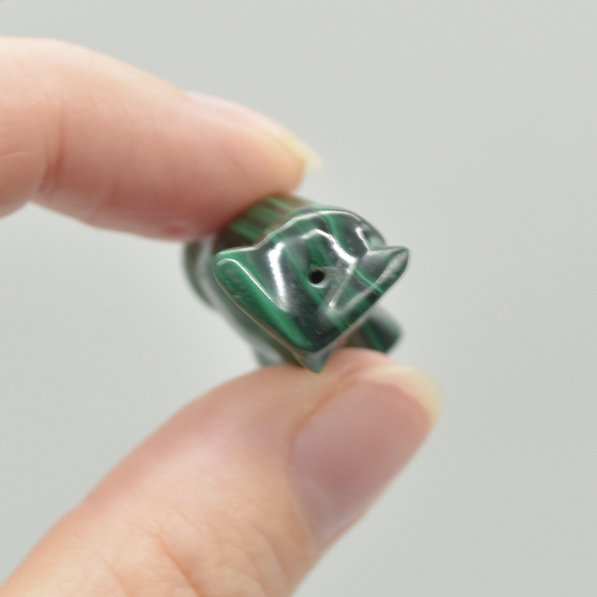 Malachite Crystal Carved Mini Crystal Owl - 2cm - 3cm - 1 inch - 1 Count - Image 8