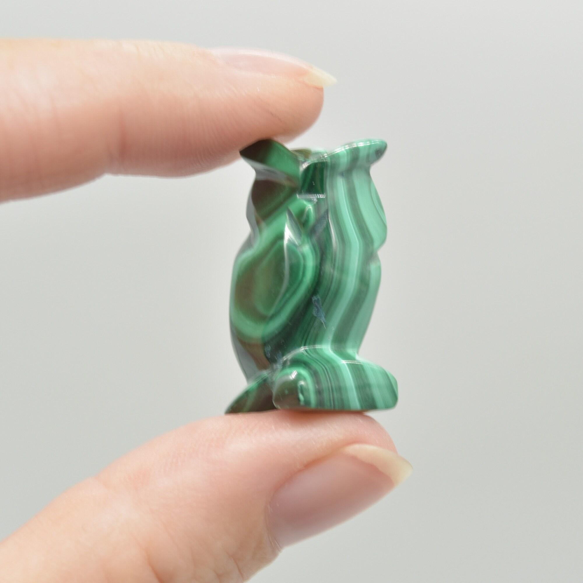 Malachite Crystal Carved Mini Crystal Owl - 2cm - 3cm - 1 inch - 1 Count - Image 5