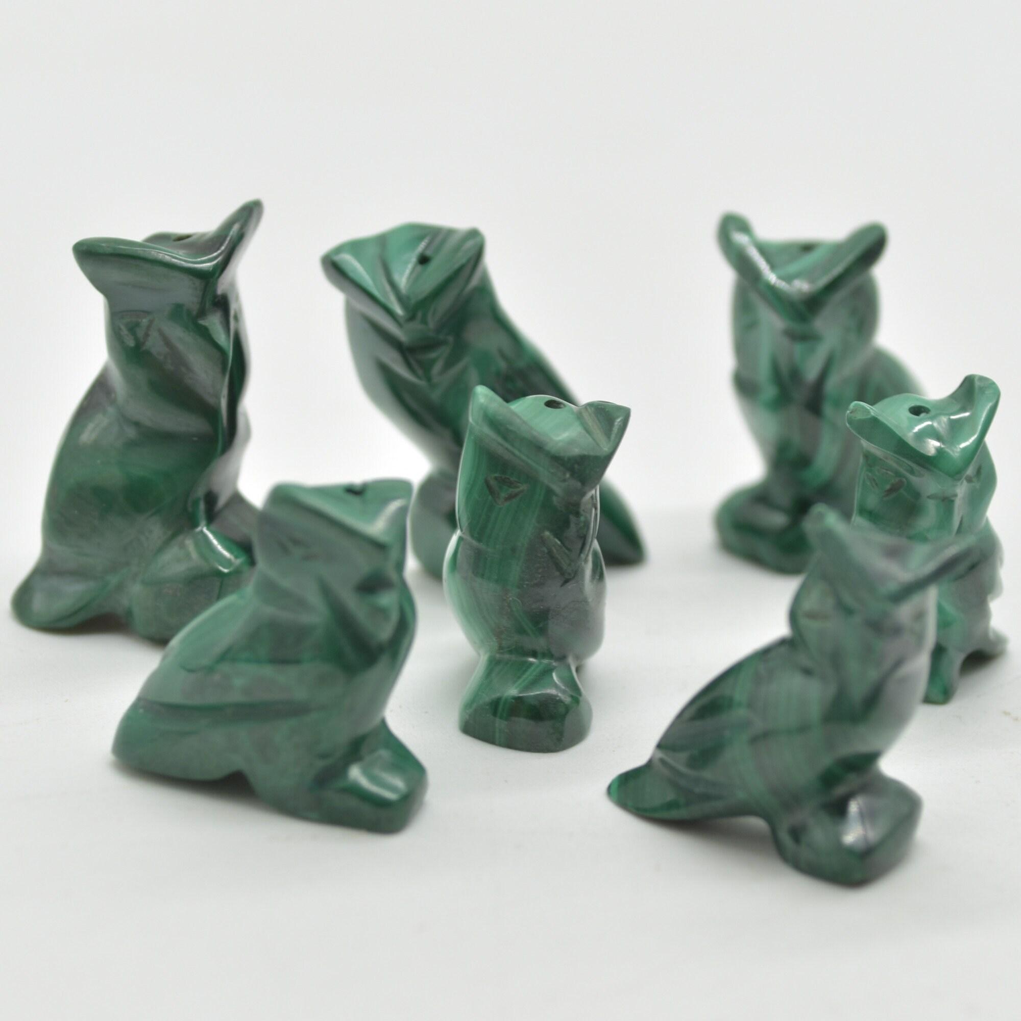Malachite Crystal Carved Mini Crystal Owl - 2cm - 3cm - 1 inch - 1 Count - Image 2