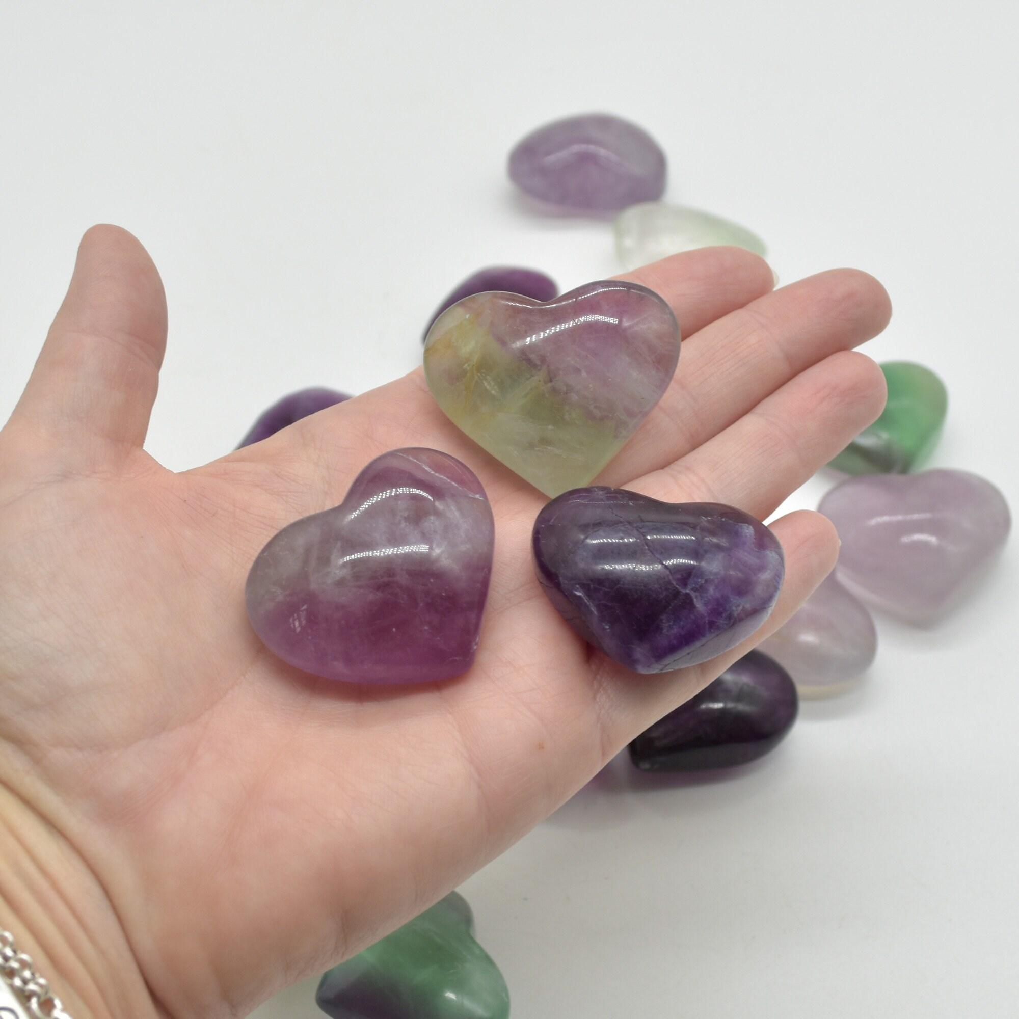 Watermelon Fluorite Crystal Puffy Heart - 1 Count - 5 Sizes Available - Image 2