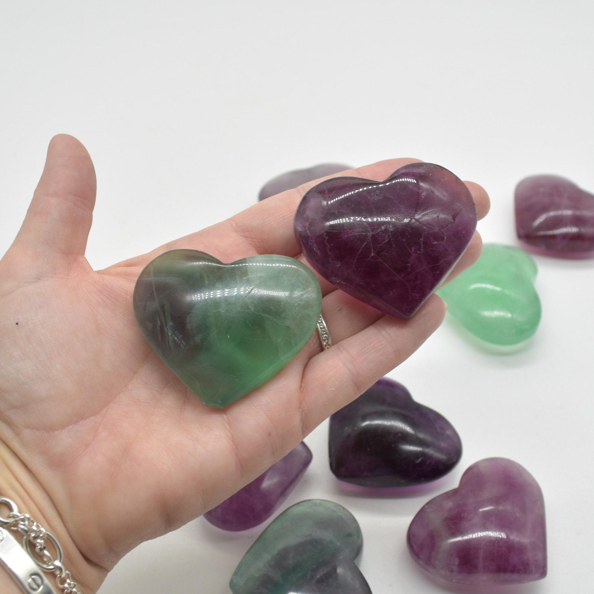 Watermelon Fluorite Crystal Puffy Heart - 1 Count - 5 Sizes Available - Image 8