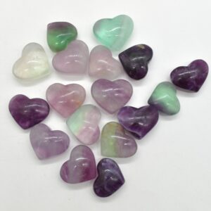 Watermelon Fluorite Crystal Puffy Heart - 1 Count - 5 Sizes Available
