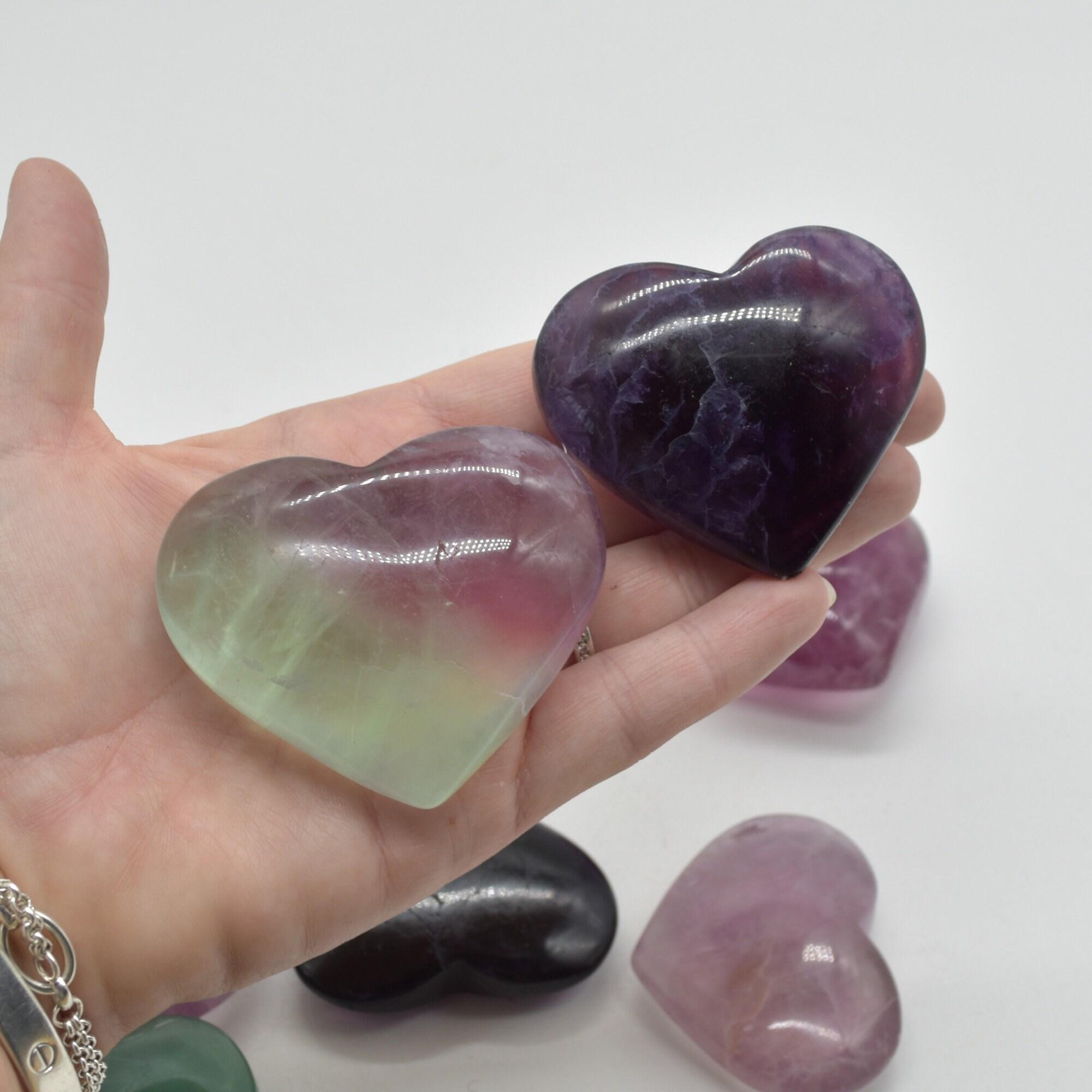 Watermelon Fluorite Crystal Puffy Heart - 1 Count - 5 Sizes Available - Image 10