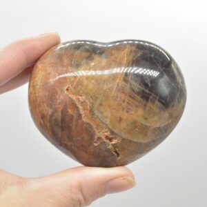 Black Moonstone Crystal Puffy Heart  - 10 Options
