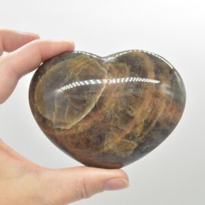 Black Moonstone Crystal Puffy Heart  - 8 Options