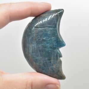 Apatite Crystal Crescent Moon with Craved Face - 5 Sizes