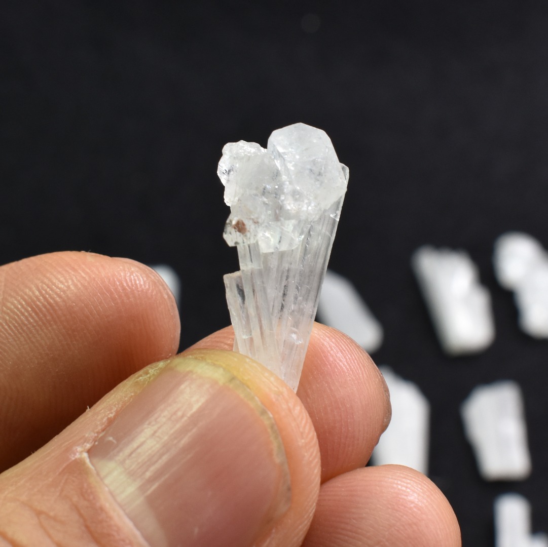 Natural Scolecite Mini Spray, Synergy 12, Raw Crystal Specimen with Apophyllite from India - 1 Count - Image 5
