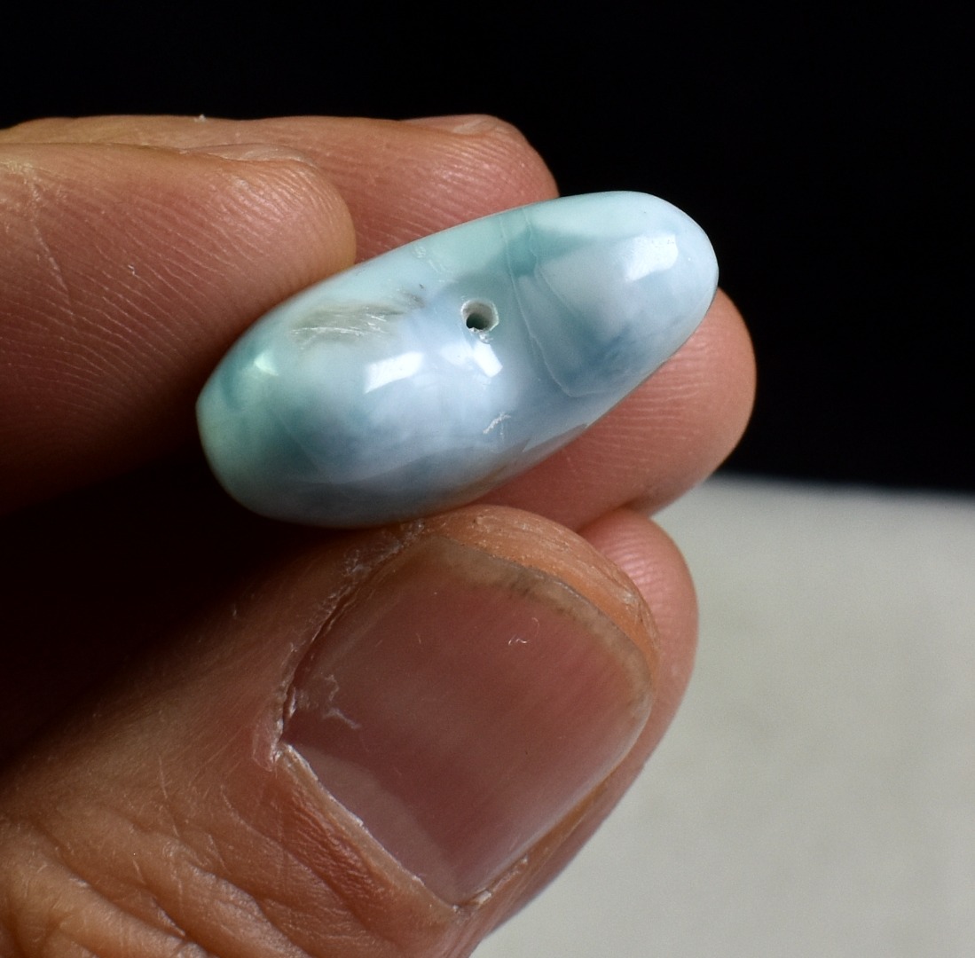 Larimar Dolphin Stone Carved Crystal Heart, Pendant from Dominican Republic - 13 Options - Image 5