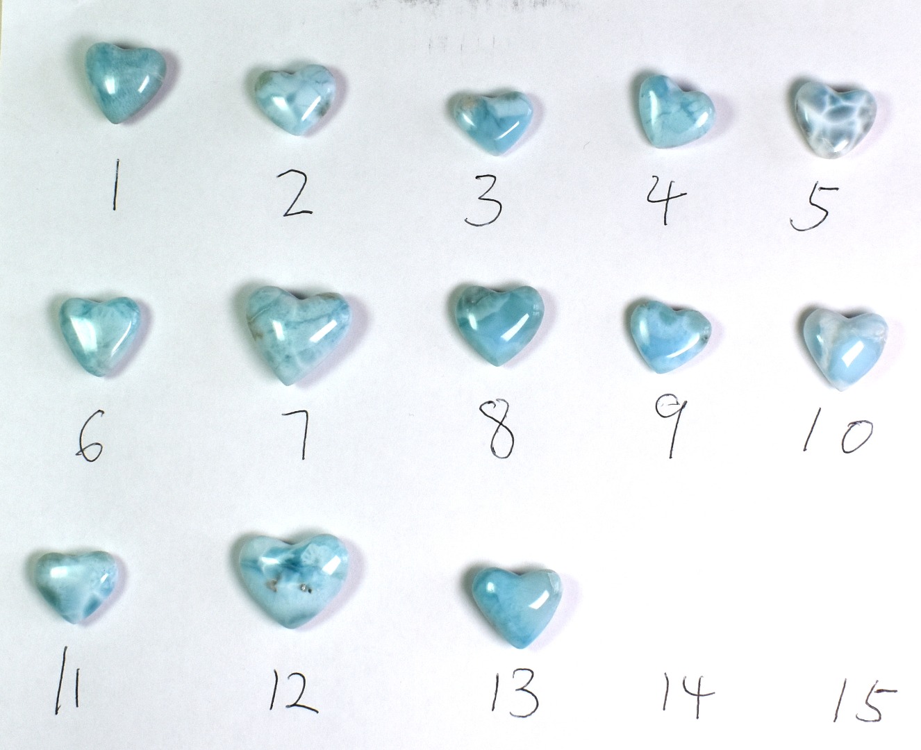 Larimar Dolphin Stone Carved Crystal Heart, Pendant from Dominican Republic - 13 Options - Image 4