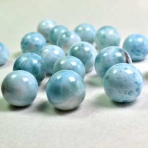 Larimar Dolphin Stone Carved Crystal Sphere Ball from Dominican Republic - 2 Options