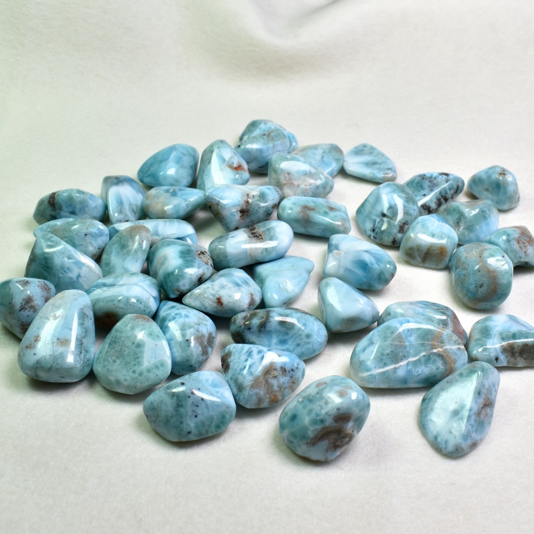 Larimar AA Dolphin Stone Tumbled Stones from Dominican Republic -1 Count
