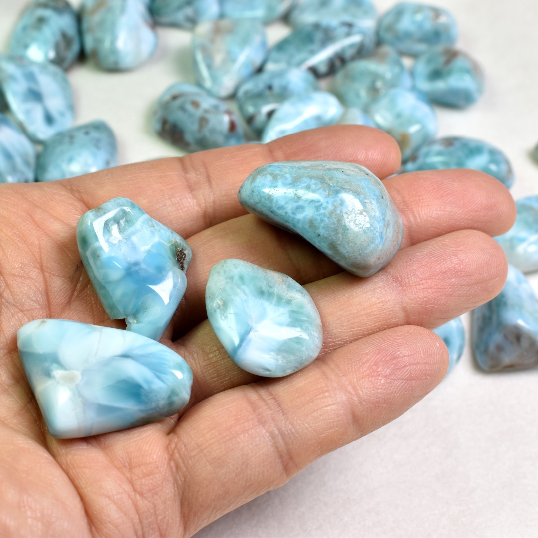 Larimar AA Dolphin Stone Tumbled Stones from Dominican Republic -1 Count - Image 3