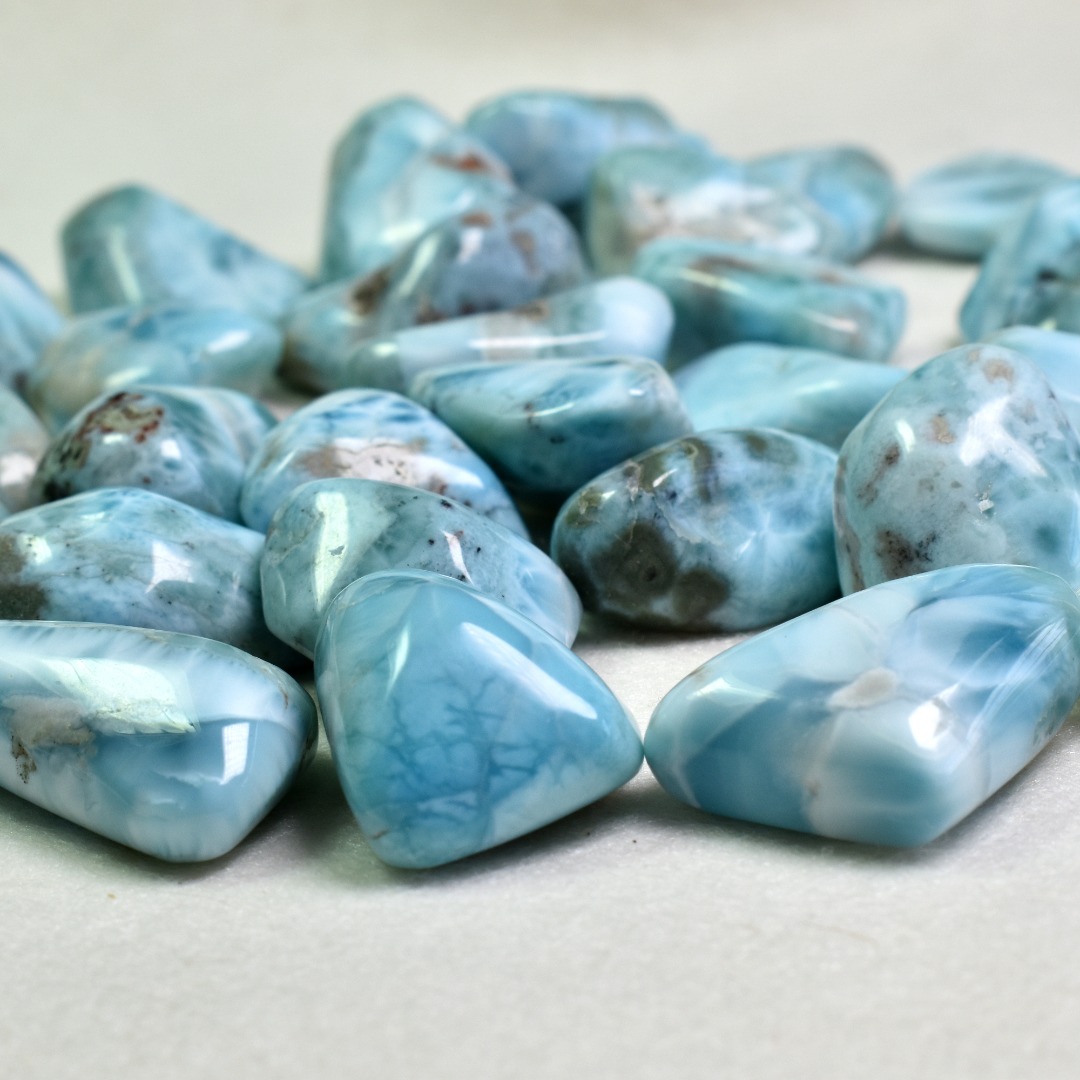 Larimar AA Dolphin Stone Tumbled Stones from Dominican Republic -1 Count - Image 2