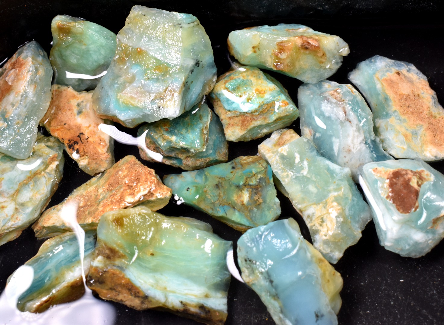 Peruvian Blue Opal Raw Rough, Andean Opal, Crystal Specimen AA Grade - 5 Options - Image 2