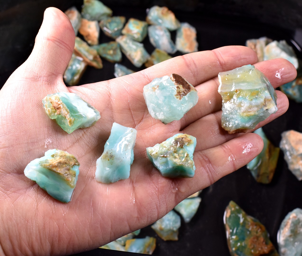 Peruvian Blue Opal Raw Rough, Andean Opal, Crystal Specimen AA Grade - 5 Options - Image 4