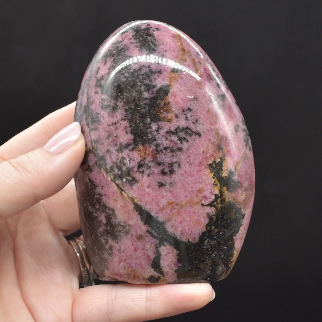 Black Veined Rhodonite Crystal Freeform - 1 Count - #07 - Image 2