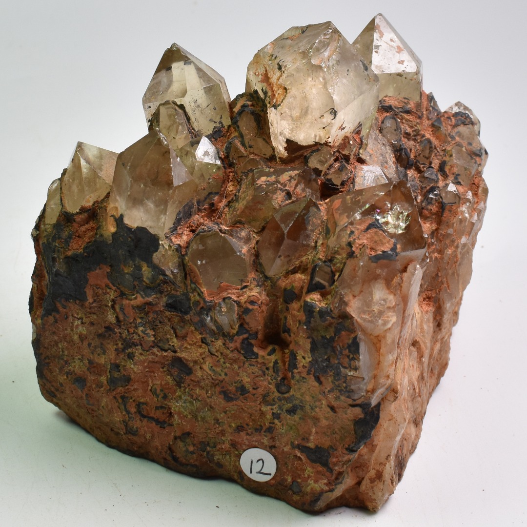 Genuine Natural Kundalini Citrine Quartz Cluster from Lwena (Luena) DR Congo - 882 grams - 9.5cm