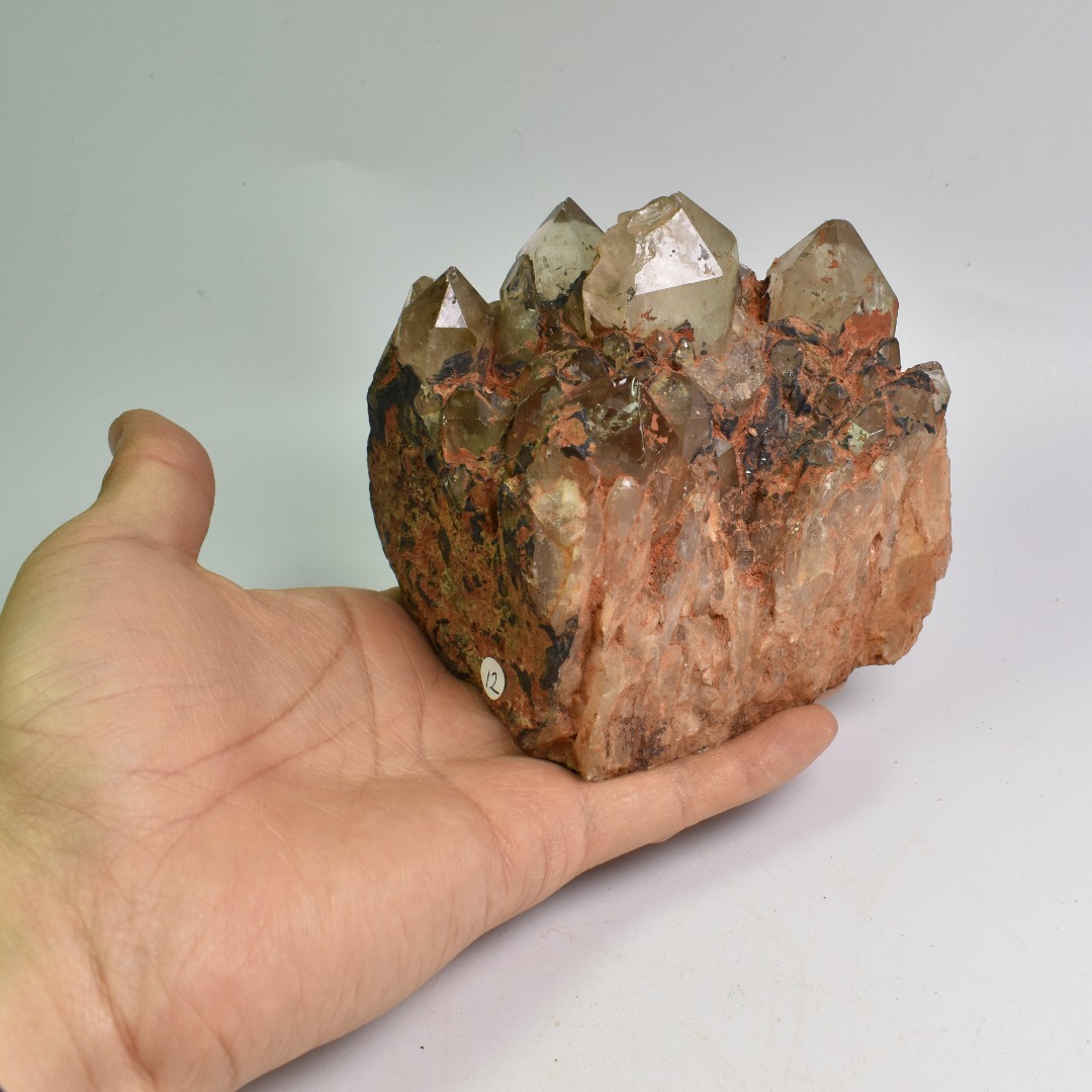 Genuine Natural Kundalini Citrine Quartz Cluster from Lwena (Luena) DR Congo - 882 grams - 9.5cm - Image 6