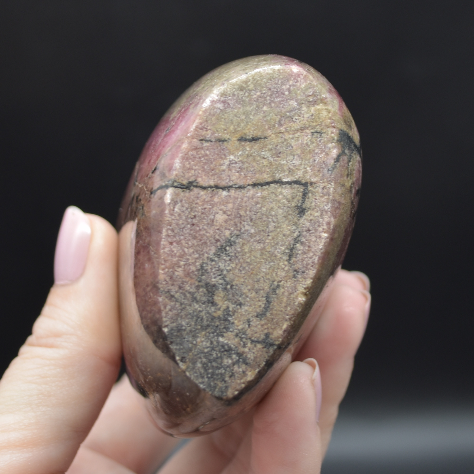 Black Veined Rhodonite Crystal Freeform - 1 Count - #04 - Image 3