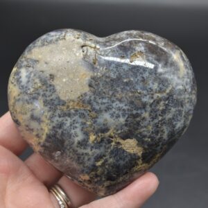 Dendritic Opal Crystal Puffy Heart - 1 Count - 333 grams - 8cm
