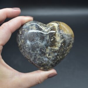 Dendritic Opal Crystal Puffy Heart  - 1 Count - 248 grams - 7.2cm