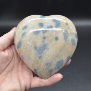 Blue Apatite in Cleavelandite Crystal Puffy Heart  - 1 Count - 10cm - 592 grams