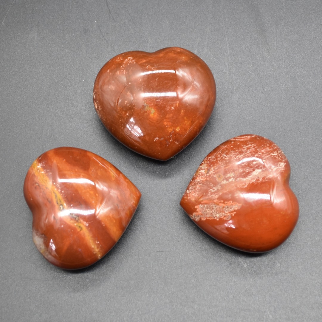 Red Jasper Crystal Puffy Heart - 1 Count - 5cm - 6cm
