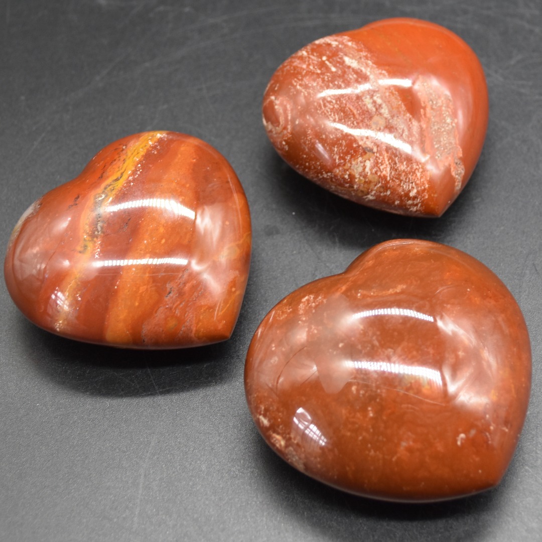 Red Jasper Crystal Puffy Heart - 1 Count - 5cm - 6cm - Image 2