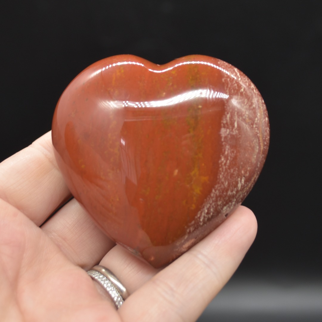 Red Jasper Crystal Puffy Heart - 1 Count - 5cm - 6cm - Image 3